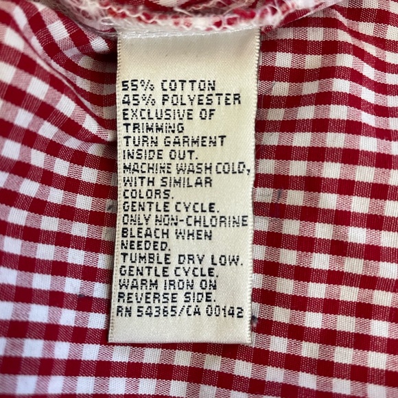 Alison Daley Red Gingham Cherry Blouse Size 8P - Picture 9 of 10